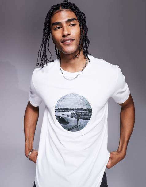 BOSS Green Heritage golf print t-shirt in white - view 1