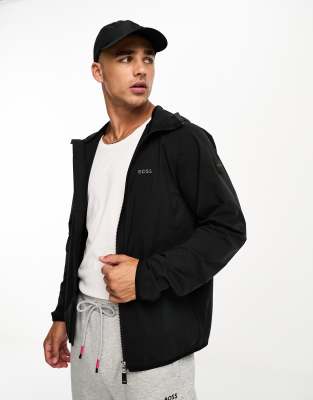 BOSS Green J Cush zip through jacket in black