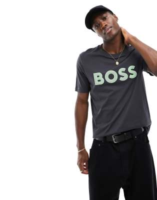 BOSS Green BOSS Green logo t-shirt in charcoal