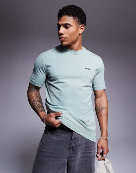 BOSS Green logo t-shirt in light green - view 1
