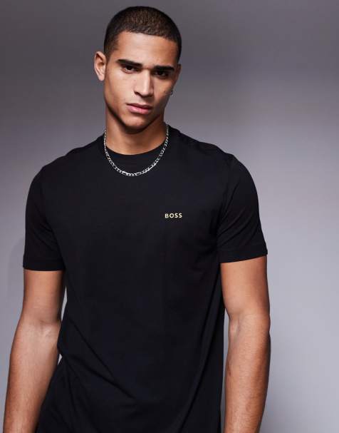 BOSS Green logo t-shirt regular fit in black - view 1