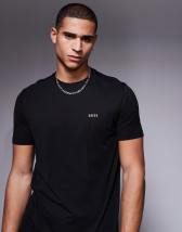 BOSS Green Tape Logo t-shirt regular fit in black | ASOS