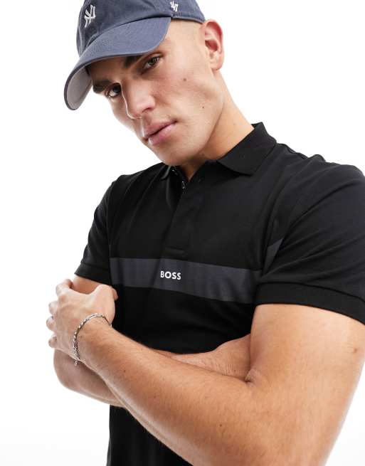 BOSS Green Paddy 2 polo in black