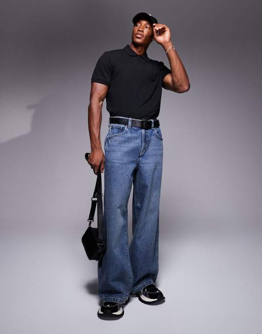 BOSS Green - Paddy DropNeedle - Regular-fit piqué polo met omkaderd logo in zwart, 3 van 4