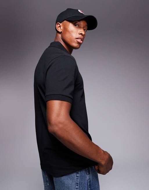 BOSS Green - Paddy DropNeedle - Regular-fit piqué polo met omkaderd logo in zwart, 4 van 4