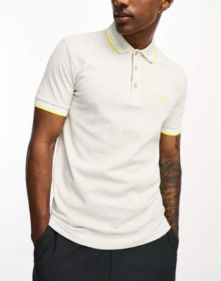 BOSS Green BOSS Green Paddy polo in light grey