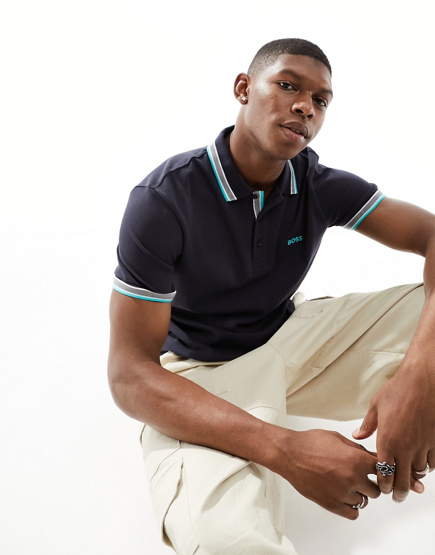 BOSS Green Paddy polo in navy-Blue