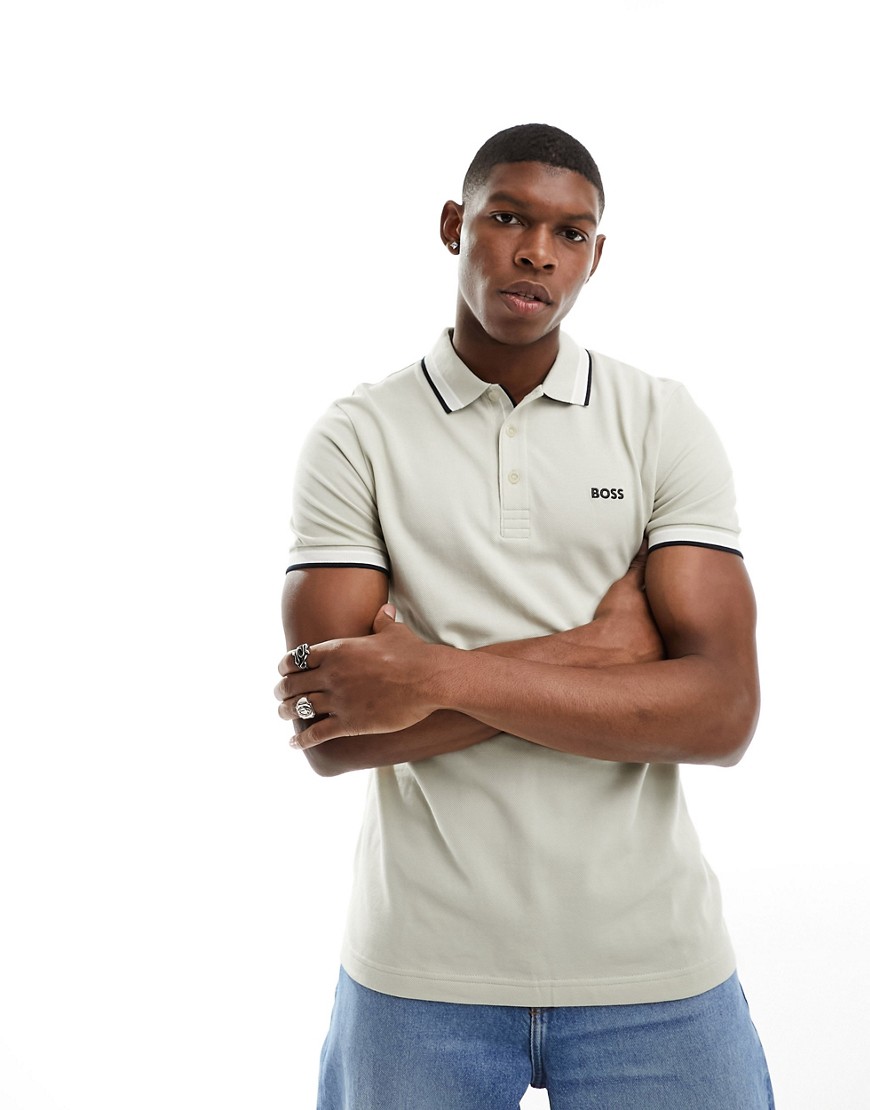 BOSS Green Paddy polo in white-Neutral