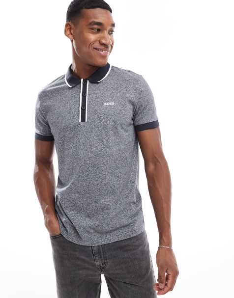 BOSS Green paddy polo shirt in navy nep - view 1