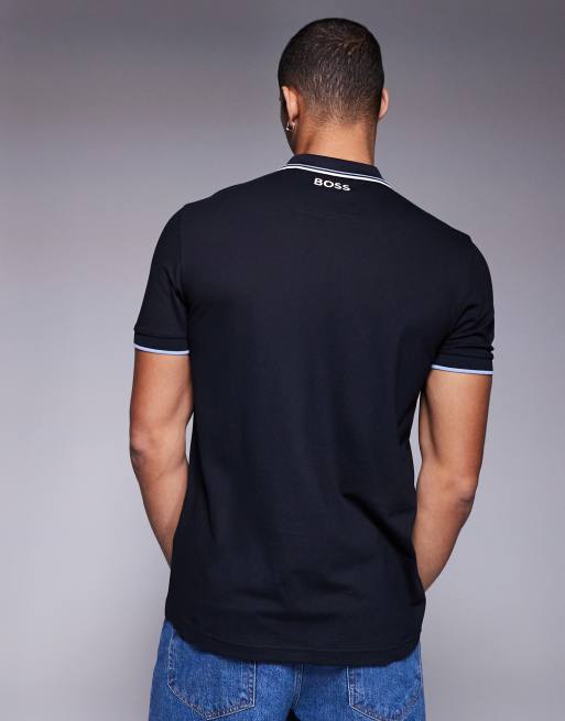 BOSS Green - Paddy Pro - Polo classique en piqué avec liserés - Bleu marine, 3 de 4