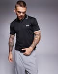 [BOSS Green] BOSS Green Palle 2 open collar jersey polo slim fit in black XL black