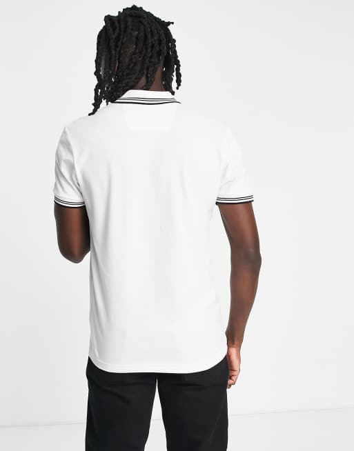 BOSS – Green – Paul Curved – Biała koszulka polo z zaokrąglonym logo  