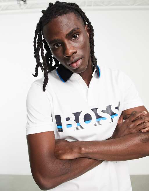 BOSS Green Pavel polo in white  