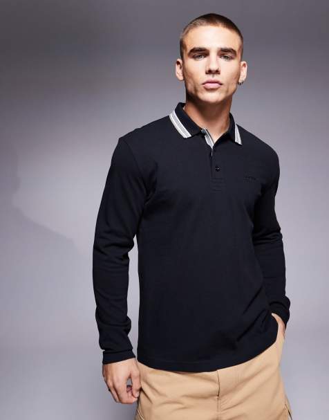 BOSS Green - Plisy - Polo met lange mouwen in zwart - view 1