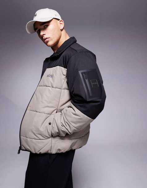 BOSS Green – Pufferjacke in Schwarz und Khaki - view 1