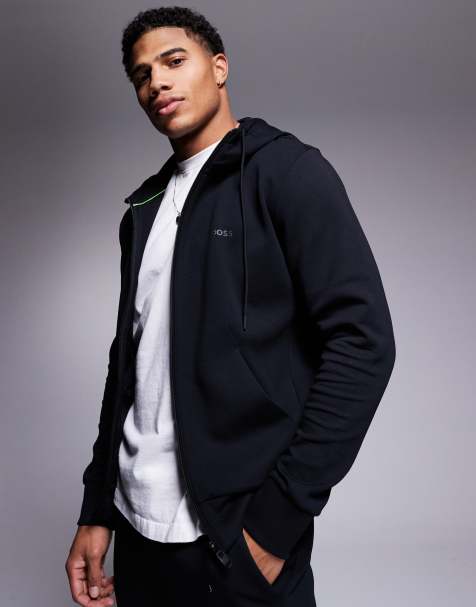 BOSS Green Saggy full zip hoodie regular fit in black (part of a set) - view 1