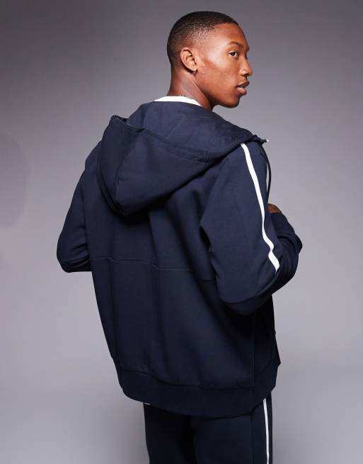 BOSS Green Saggy full zip hoodie regular fit in navy CO-ORD | ASOS