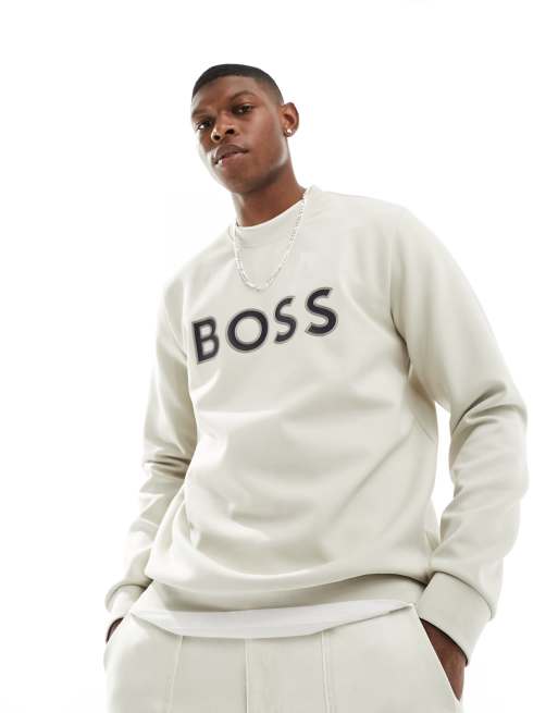 BOSS Green Salbo 1 Sweat shirt Creme