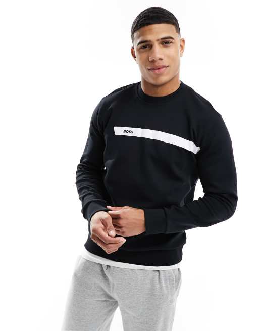 BOSS Green Salbo 1 sweatshirt in black | ASOS