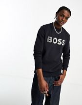BOSS Orange WeBasicCrew sweatshirt in light/pastel green | ASOS
