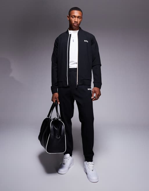 BOSS - Green - Samoo - Sweater jack met rits en normale pasvorm in zwart, deel van co-ord set, 2 van 4