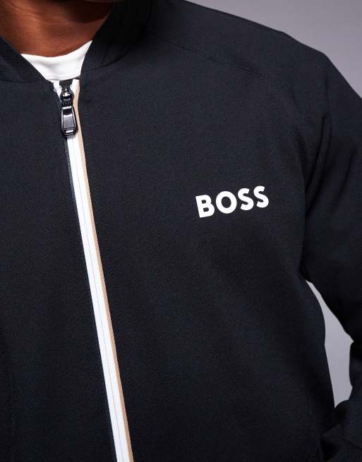 BOSS - Green - Samoo - Sweater jack met rits en normale pasvorm in zwart, deel van co-ord set, 3 van 4