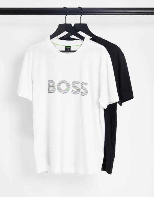 BOSS - Green - Set van 2 T-shirts in zwart en wit 