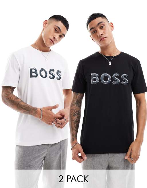 BOSS Green - Set van 2 T-shirts met logo in multi