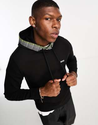 BOSS Green BOSS Green Soody hoodie in black with branded hood