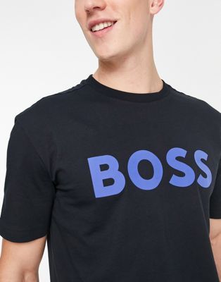 BOSS Green Tee 1 relaxed fit logo t-shirt in navy  - ASOS Price Checker