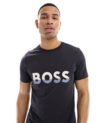 BOSS Green Tee 1 t-shirt in navy - ASOS Price Checker