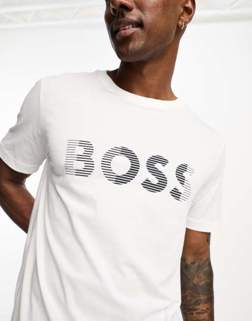 Tekstforfatter Bloodstained for ikke at nævne BOSS Green Tee 1 t-shirt in white | ASOS