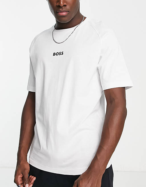BOSS Green – Tee 2 – Locker geschnittenes T-Shirt in Weiß mit Rückenprint |  ASOS