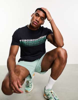BOSS Athleisure BOSS Green Tee 2 logo T-shirt in navy