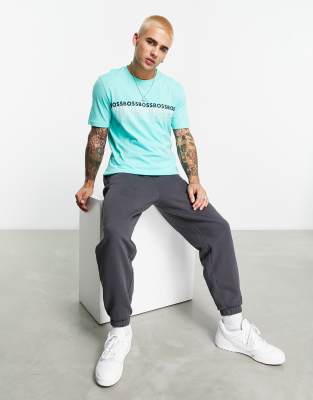 Tee 2 - T-shirt verde acqua con logo - BOSS Athleisure T-shirt donna  - immagine3