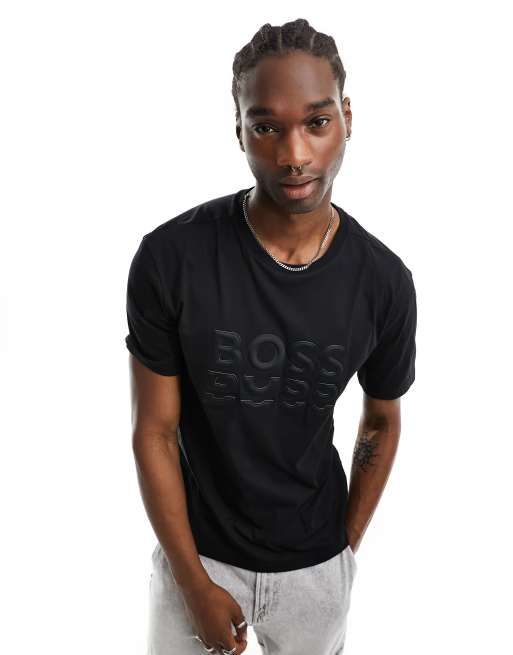 BOSS - Cotton slim-fit T-shirt with sequin logo