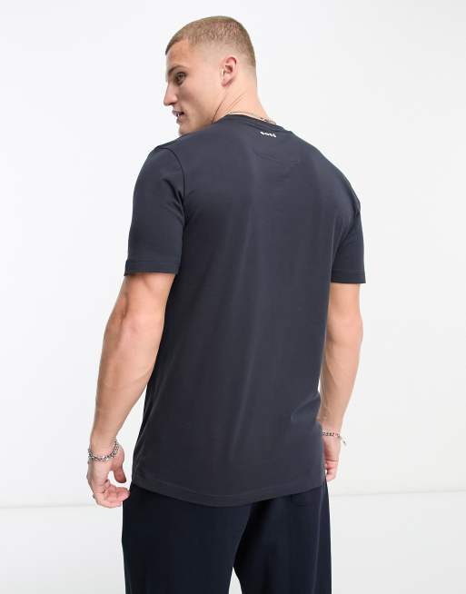 BOSS Green - Tee 4 - T-shirt in marineblauw met circel logo, 2 van 4