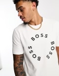 [BOSS Green] BOSS Green Tee 4 t-shirt in white with circle logo 2XL White