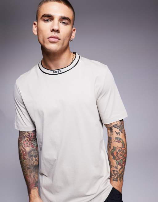 BOSS Green – Tee 5 – T-Shirt in Beige