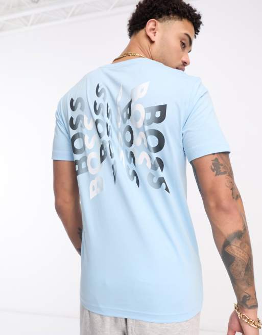 BOSS Green Tee 7 t-shirt in pastel blue