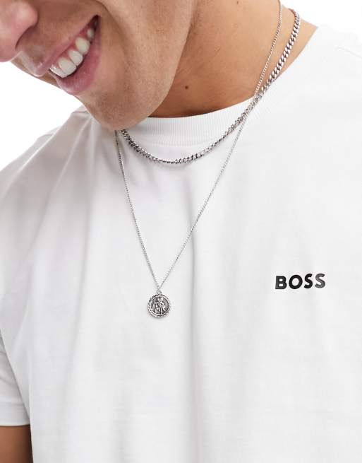 BOSS Green – Tee – Biały T-shirt, 3 z 4