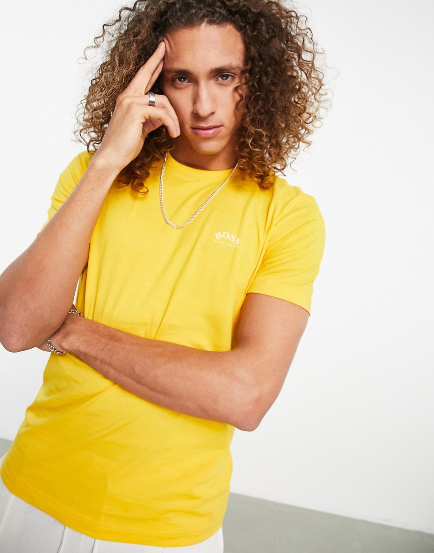 BOSS Athleisure BOSS Green Tee Curved T-shirt in yellow