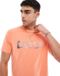 BOSS Green Teebero t-shirt in orange-Red