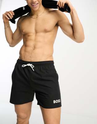 BOSS Iconic swim shorts in black