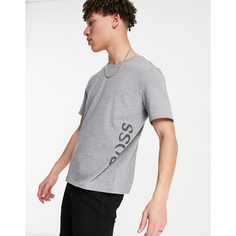 Designer Uomo BOSS - Identity - T-shirt grigia con logo laterale