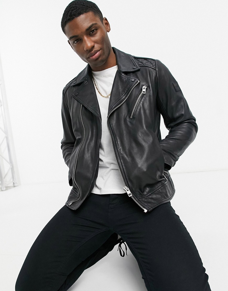 BOSS Jabin leather jacket-Black