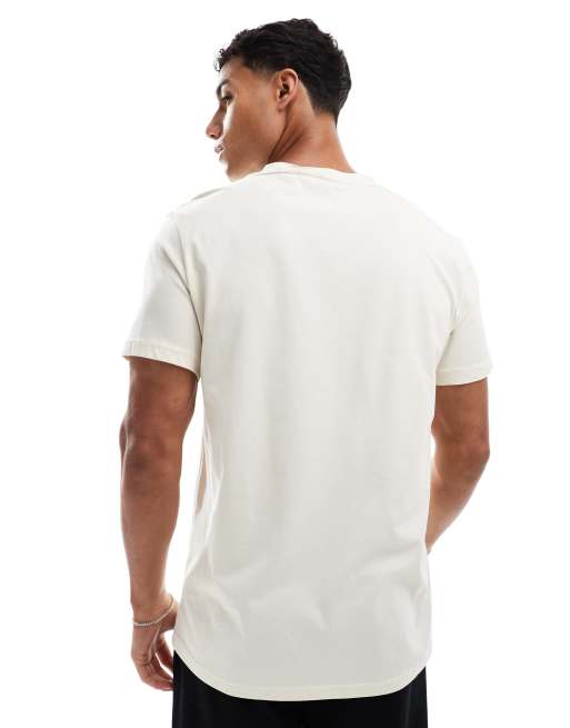 BOSS – Jasnobeżowy T-shirt z logo na piersi, 2 z 4