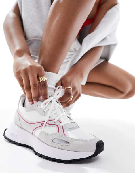 BOSS Jonah runner trainers in white - view 1