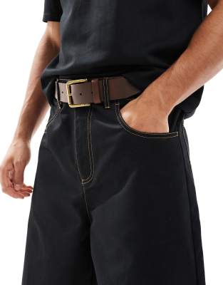 BOSS by Hugo Boss BOSS joris belt in dark brown leather