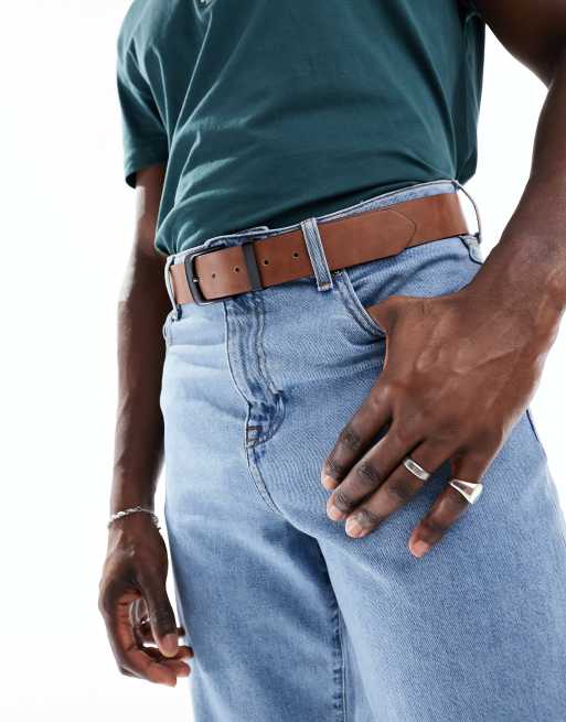 BOSS - Joris - Cintura in pelle marrone